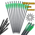 12pcs 20inch Crossbow Bolts Arrow Od 8 8mm Carbon Shaft W  12pcs Broad Arrowhead