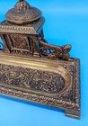 Antique Regency Inkwell Standish Victorian Gothic Griffins Heavy Brass C  1810