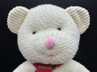 Russ Berrie   Co White Knit-style 12  Teddy Bear With Christmas Scarf - 10556