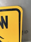 Vintage Slow Children Playing Embossed Steel Metal Road Street Sign 18   x24   