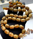 Natural Baltic Amber Islamic Prayer Rosary Brandy 88g  33 Beads Misbaha Tesbih