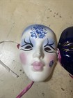 2 Vintage Ceramic 1 Signed  New Orleans Mardi Gras Face Mask 7  X 5 