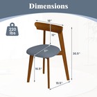 Wood Dining Chairs Set Of 4 With Rubber Wood Frame Padded Seat   Curved Backrest
