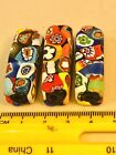 Lot Of 3 Vintage Venetian Murano Brick Cane Glass African Trade Beads 38x12mm