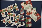  Vintage Die Cut 40s   50s Christmas Gummed Gift Tags  Seals  Postage Labels 