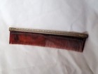 Antique  lumarith  Comb Bakelite Type Celluloid  Ornate Brass Trim Art Deco 7 5 