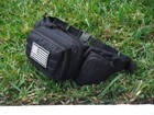 Concealed Carry Pistol Waist Pouch Tactical Fanny Pack Holster Flag Patch Black