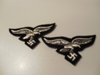 Wwii German Wing Patches  Rare  Silver On Black  Vintage  Excellent Condition 