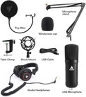 Microphone With Studio Headphone Set 192khz 24bit Vocal Condenser Cardioid Po   