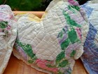 Adorable Vtg Cutter Quilt Valentine Hearts 4 Handmade Bowl Fillers Primitive 