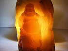 Large Hand Carved Natural Agate Laughing Buddha Sculpture 7 5  Crystal