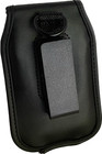 For Tcl Flip 3  Flip 2  Flip Pro  Classic - Black Leather Pinch Clip Case