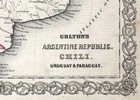 1855 Colton Map Argentina Uruguay Chile Paraguay Buenos Aires Santicago Asuncion