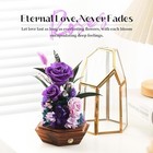 Flowers Gifts For Mom Grandma forever Real Preserved Roses In Glass Purple 