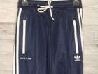 Adidas Sporty   Rich Women s Navy Blue   White Embroidered Track Pants Size Xs