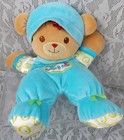 Fisher Price Baby s 1st Bear Blue Velour Satin Rattle Plush Stuffed Lovey 2008
