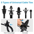 160pcs Push Mount Cable Zip Ties 5 Sizes Self Locking Cable Strap Assortment Kit