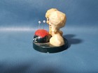 Vintage Acrylic Pincushion 2 Lambs Sheep  love  Round Base Hong Kong