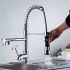 Chrome Spring Kitchen Faucet Pull Down Sprayer Swivel Single Handle Sink Mixer