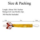 Cartoon Pacifier Binky Clip Holder Leash For Baby Boy Gril Newborn Toddler 4pack