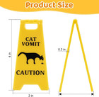Cat Vomit Caution Sign - 3 Pack  Double-sided Mini Desk Decor For Cat Lovers