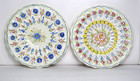 Lot Of 2 Vtg Sevilla Spain 8 75  Plates Hand Painted Pintado A Mano Blue Pink Fl