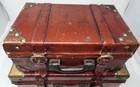 Vintage Antique-style Decorative Wooden Nesting Trunk Suitcases  set Of 2 