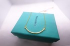 Tilffany c0 T Smile necklace 18k Rose Gold  Diamond Pendant Original Box