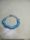 Girls 6  Pony Bead Bracelet With  bee Happy 