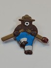 Smoky The Bear Lapel Pin Smoky Breaking Match Plastic 