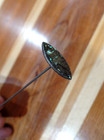 Antique Victorian Hatpin With Mother Of Pearl Or Abalone Marked Sterling Silver