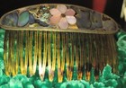 Vintage 1970s French Abalone And Mother Rod Pearl Hair Comb