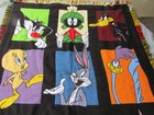 Vintage 1996 Warner Bros  Looney Tunes Knit Tapestry Throw Blanket 67   x45    Taz
