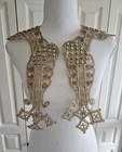 Amazing Antique Button   Cross Design Mixed Lace Collar Victorian Edwardian 
