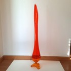 Rare Vintage Mcm 31 25    Tall Viking Epic Swung Glass Vase In Amberina