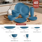 Wheat Straw Dishes Set 40 Pcs  Unbreakable Dinnerware Set Of 8 - Dinner Plate   
