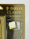Vintage Parker Classic Ball Pen   Mechanical Pencil Set In Box 1996 Silver Gold