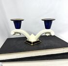 Ksk Vintage Candle Holder Porcelain Cobalt Blue Snd Gold Rudolf K  mmerer Germany