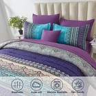 Boho Comforter Set Queen Size 8 Piece Bed In A Bag Bohemian Striped Bedding Quil