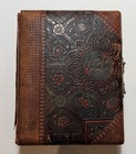 Victorian 1888 Photo Album Cabinet Cards Ornate Leather Clasp Family Portraits