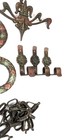Lot Of Vintage Art Nouveau Victorian Swing Arm Curtain Rods Hardware Rings