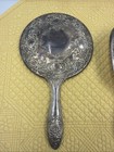 Silver Plated Vanity Set Hand Mirror Hair Brush Comb Victorian Art Nouveau Repro