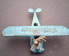1930s Arcade  353 Monocoupe Cast Iron Airplane Toy Original Paint Antique