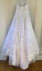 Oleg Cassini White Wedding Dress Cwg344 Strapless Beaded Ruffle Satin Tulle Sz 2