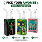 7  Glass Tobacco Water Pipe Juice Box Style Bong Assorted Cartoon Designs