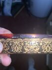 Vintage Stratton England Folding Hair Comb Floral Jewel Enameled Pocket Travel 