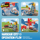 117 Pcs Wooden Train Set Busy Port City Expandable Track Toy For Kids Ages 3   14   