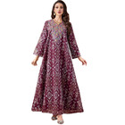 Dubai Women Long Sleeve Maxi Dress Embroidery Kaftan Islamic Abaya Robes Dresses