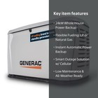 Generac 24 Kw Standby Home Backup Power Generator Gray W  Manuals Hood Key