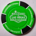 Las Vegas Harley-davidson  nv  Neon Green black Signature Poker Chip